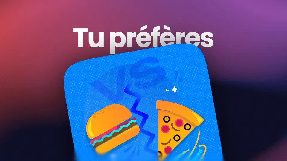 Image du jeu Tu préfères dans l'application de jeux de soirée Traknard avec écrit tu préfères au dessus